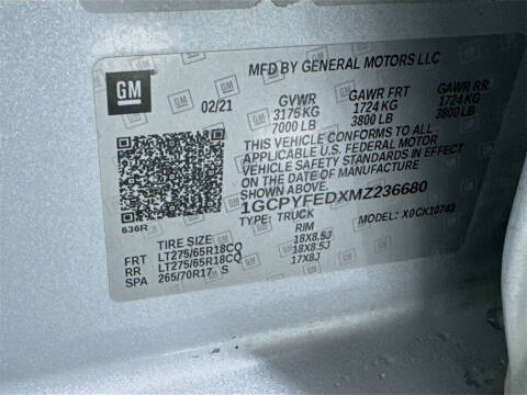 2021 Chevrolet Silverado 1500