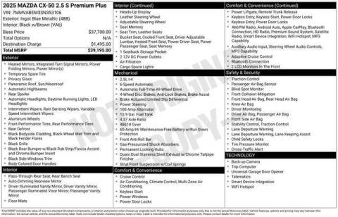 2025 Mazda CX-50 2.5 S Premium Plus