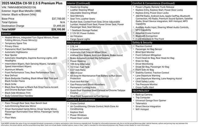 2025 Mazda CX-50 2.5 S Premium Plus