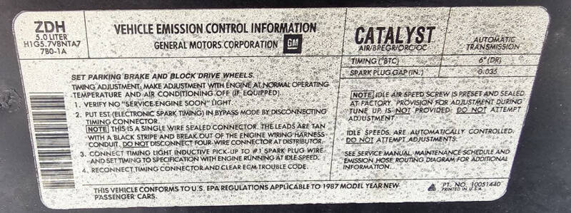 1987 Chevrolet Camaro Z28