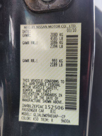 2010 Nissan Altima 3.5 SR