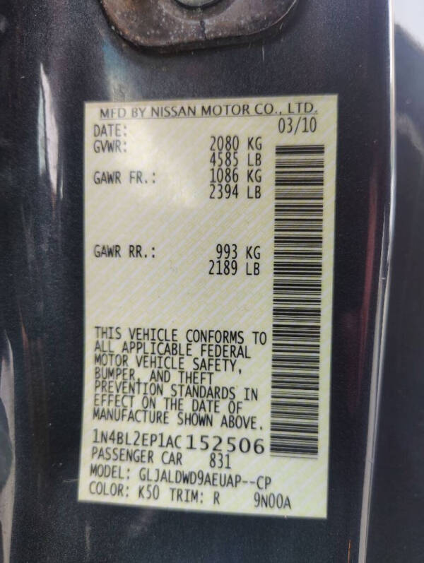 2010 Nissan Altima 3.5 SR