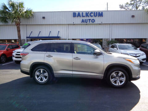 2015 Toyota Highlander for sale at BALKCUM AUTO INC in Wilmington NC