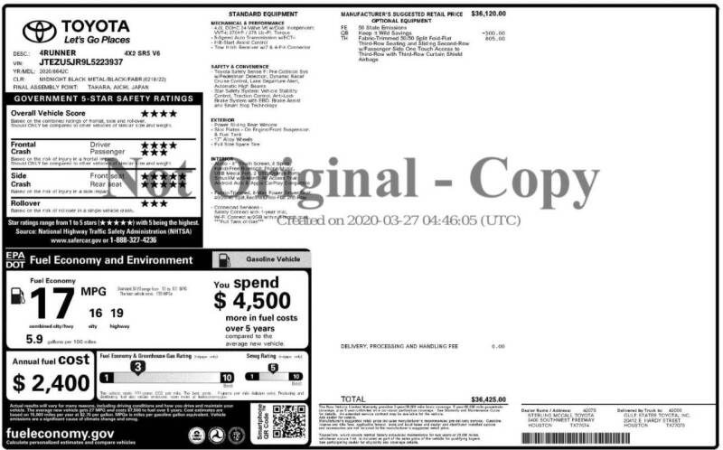 2020 Toyota 4Runner SR5