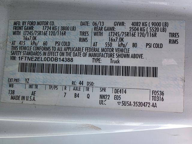 2013 Ford E-Series E-250