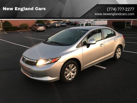2012 Honda Civic for sale at New England Cars in Attleboro MA