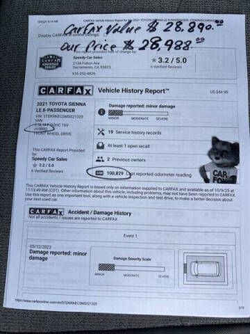 2021 Toyota Sienna LE 8-Passenger