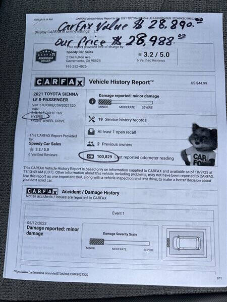 2021 Toyota Sienna LE 8-Passenger