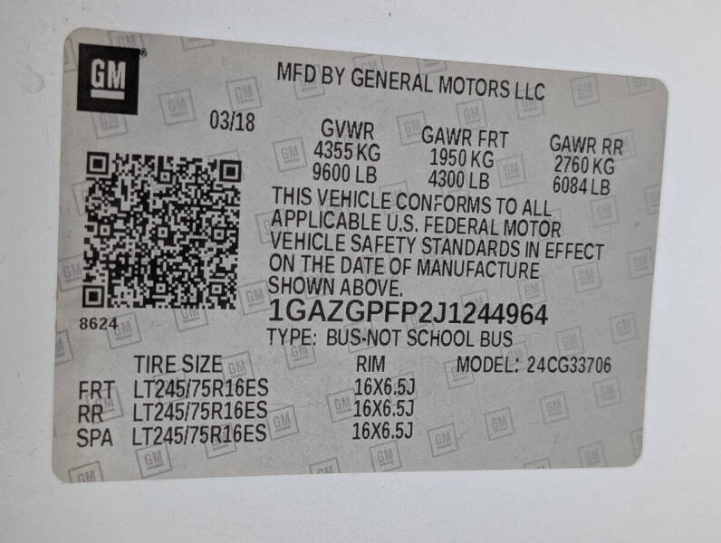 2018 Chevrolet Express LT 3500