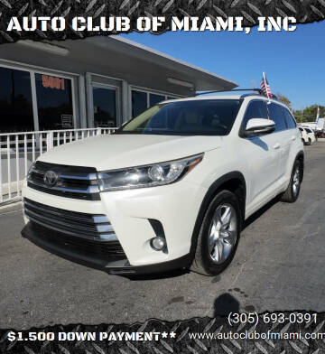 2017 Toyota Highlander for sale at AUTO CLUB OF MIAMI, INC in Miami FL