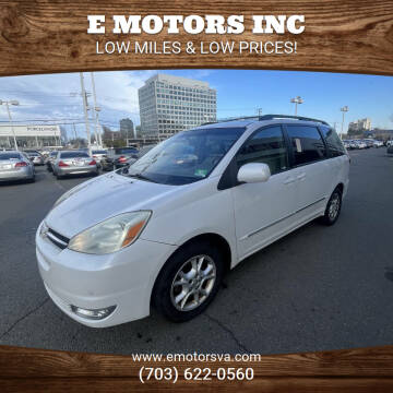 2004 Toyota Sienna for sale at E Motors INC in Vienna VA