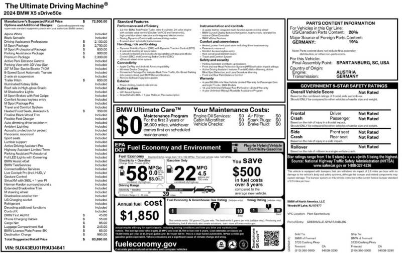 2024 BMW X5 xDrive50e