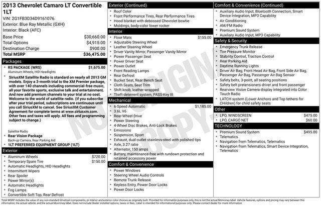 2013 Chevrolet Camaro LT