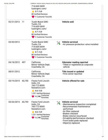 2012 Buick Enclave Leather