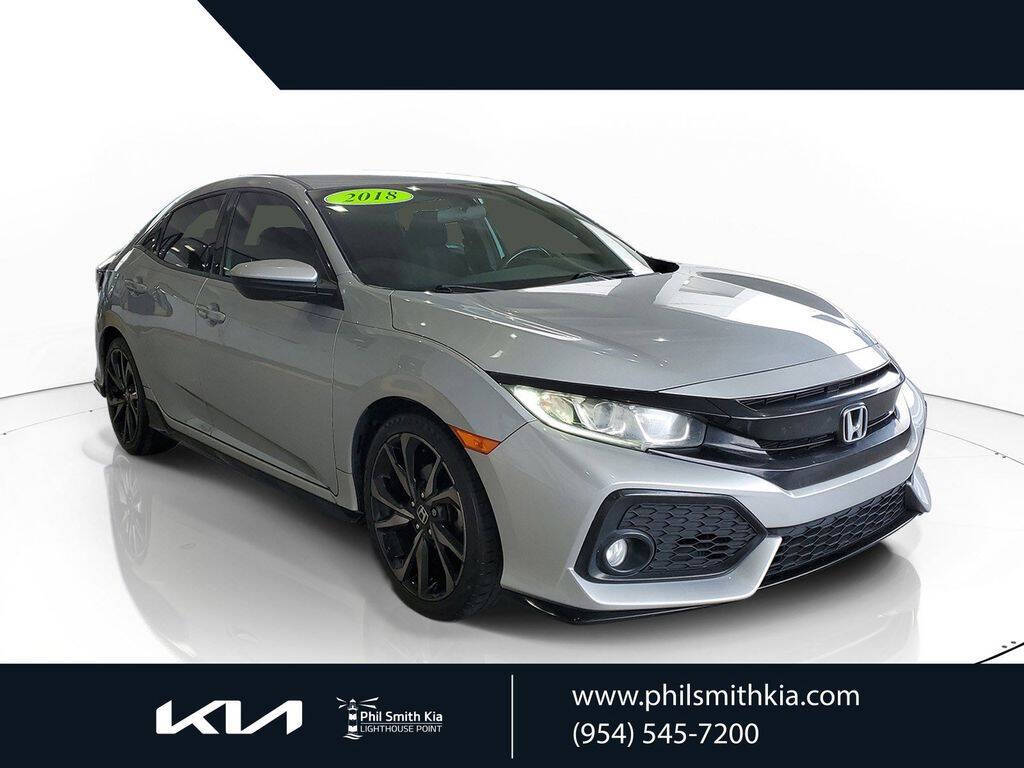 Gray 2018 Honda Civic Sport Sport 4dr Hatchback CVT 1