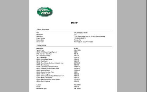 2017 Land Rover Range Rover Sport