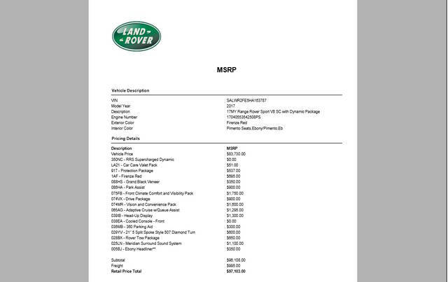 2017 Land Rover Range Rover Sport