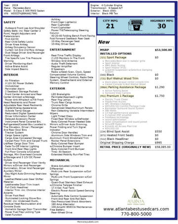 2019 Mercedes-Benz E-Class E 300