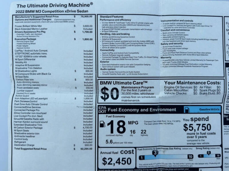 2022 BMW M3 Competition xDrive