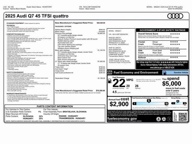 2025 Audi Q7 quattro Premium Plus 45 TFSI