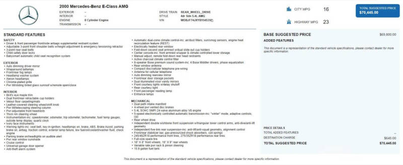 2000 Mercedes-Benz E-Class E 55 AMG