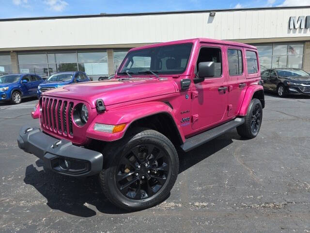 Used 2021 Jeep Wrangler Unlimited Sahara 4XE with VIN 1C4JJXP60MW861461 for sale in Bellefontaine, OH