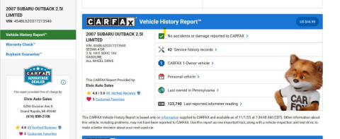 2007 Subaru Outback 2.5i Limited