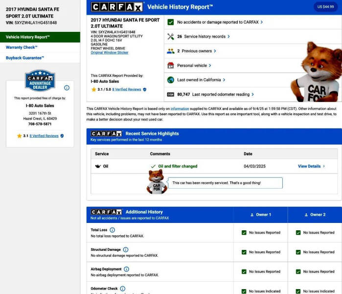 2017 Hyundai Santa Fe Sport 2.0T Ultimate