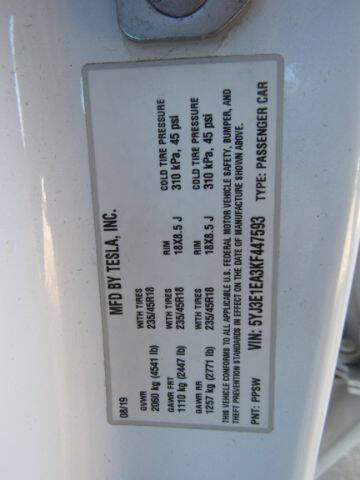 2019 Tesla Model 3 Standard Range