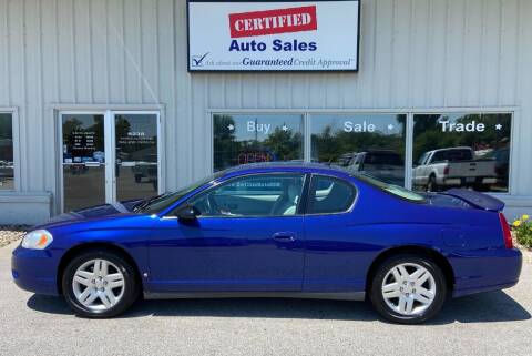 2006 Chevrolet Monte Carlo for sale at Certified Auto Sales in Des Moines IA