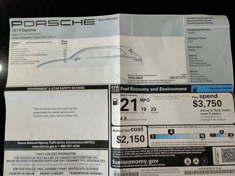 2019 Porsche Cayenne 106