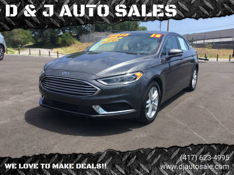 2018 Ford Fusion for sale at D & J AUTO SALES in Joplin MO