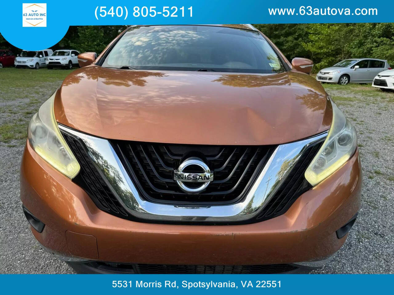 2015 Nissan Murano for sale at 63 Auto Inc in Spotsylvania, VA