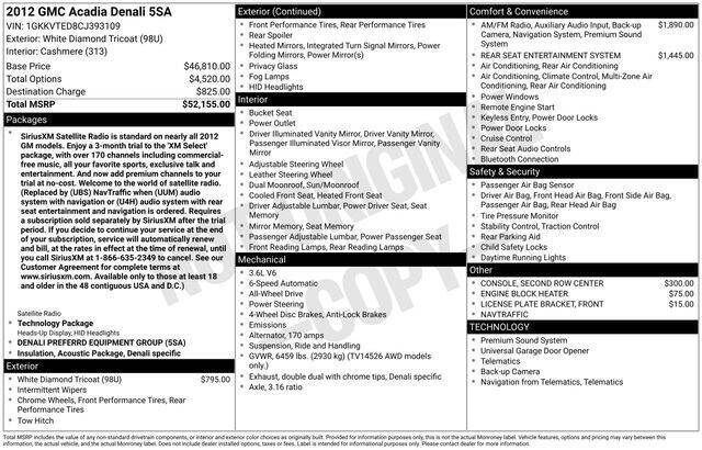 2012 GMC Acadia Denali