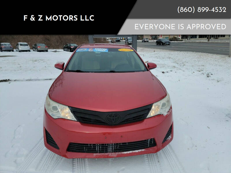 2013 Toyota Camry for sale at F & Z MOTORS LLC in Vernon Rockville CT