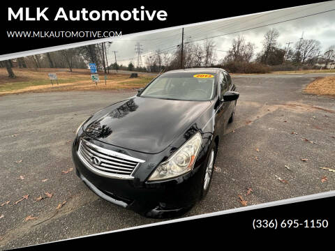 2013 Infiniti G37 Sedan for sale at MLK Automotive in Winston Salem NC