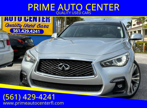 2018 Infiniti Q50 for sale at PRIME AUTO CENTER in Palm Springs FL