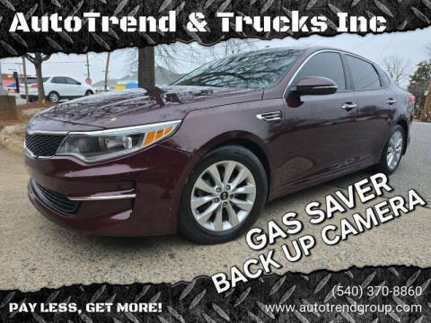2018 Kia Optima for sale at AutoTrend & Trucks Inc in Fredericksburg VA