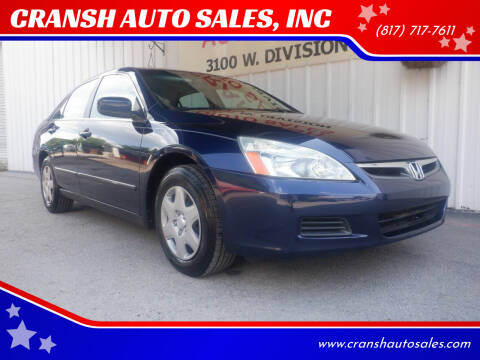 2006 Honda Accord for sale at CRANSH AUTO SALES, INC in Arlington TX