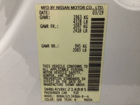 2019 Nissan Altima 2.5 SR