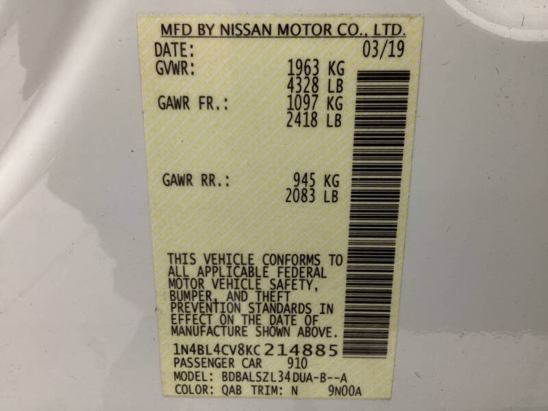 2019 Nissan Altima 2.5 SR