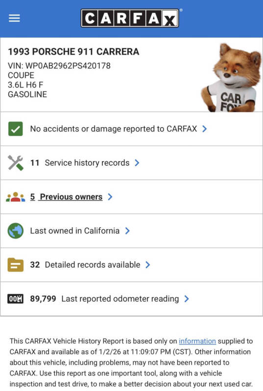 1993 Porsche 911 Carrera 2