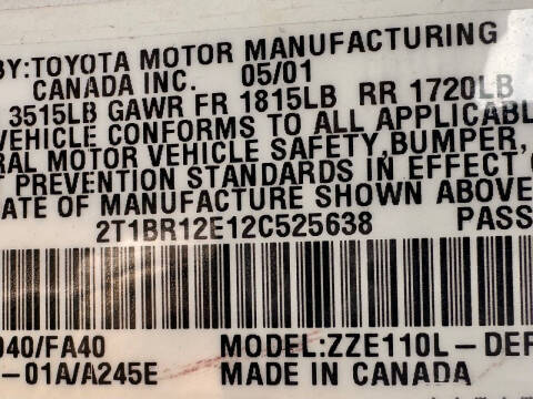 2002 Toyota Corolla LE