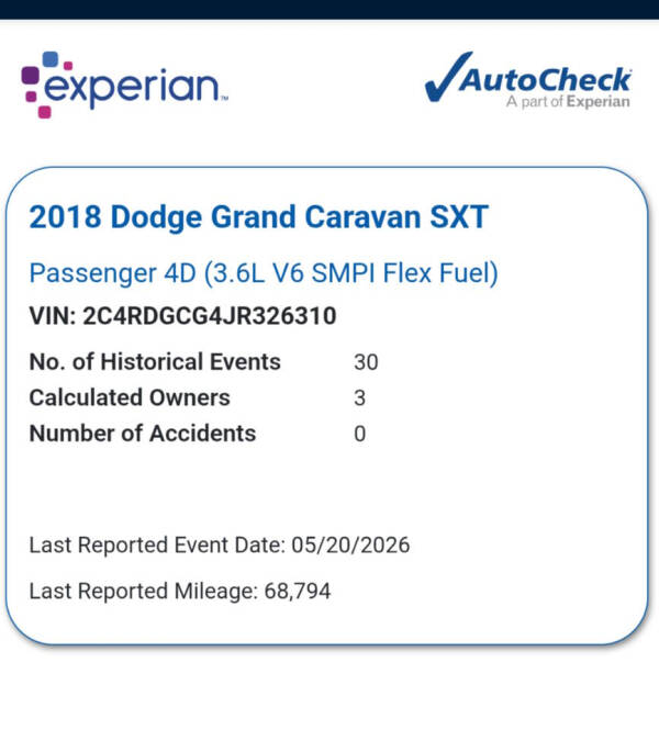 2018 Dodge Grand Caravan SXT