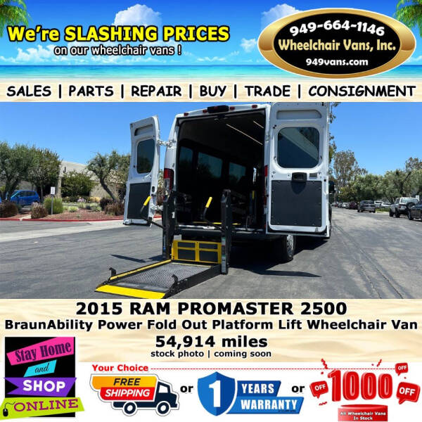 2015 RAM ProMaster for sale at Wheelchair Vans Inc in Laguna Hills CA