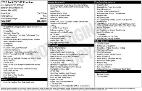 2020 Audi Q3 quattro Premium 45 TFSI