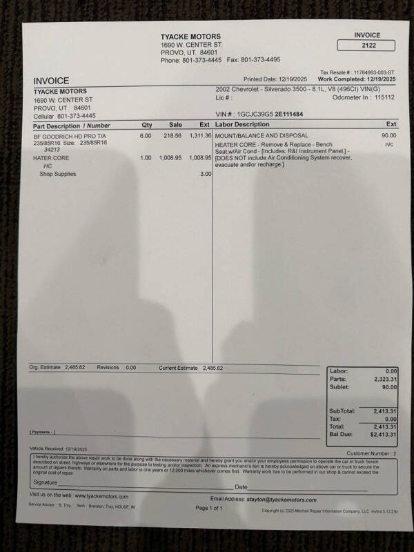 2002 Chevrolet Silverado 3500 LS