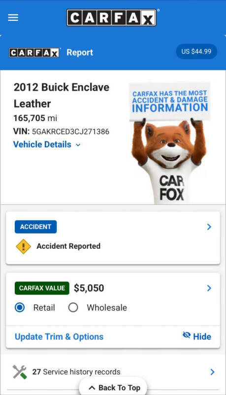 2012 Buick Enclave Leather