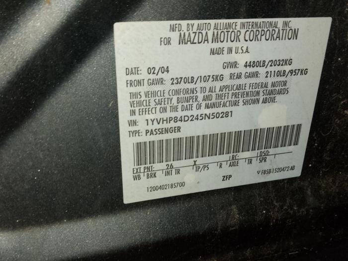 2004 Mazda MAZDA6 s