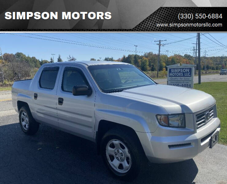 2008 Honda Ridgeline for sale at SIMPSON MOTORS in Youngstown OH